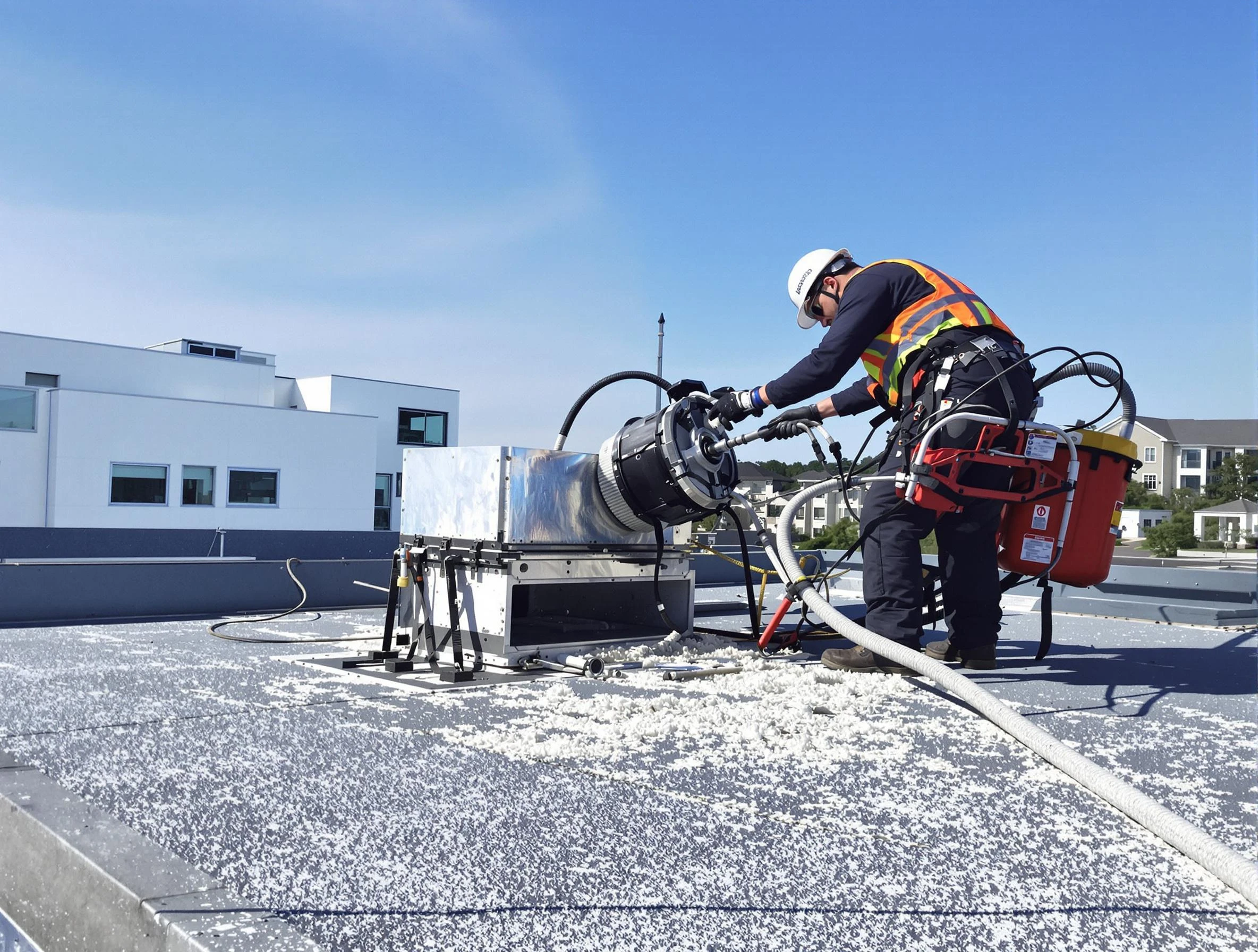 Cleaning Dryer Vent On Roof in North Providence