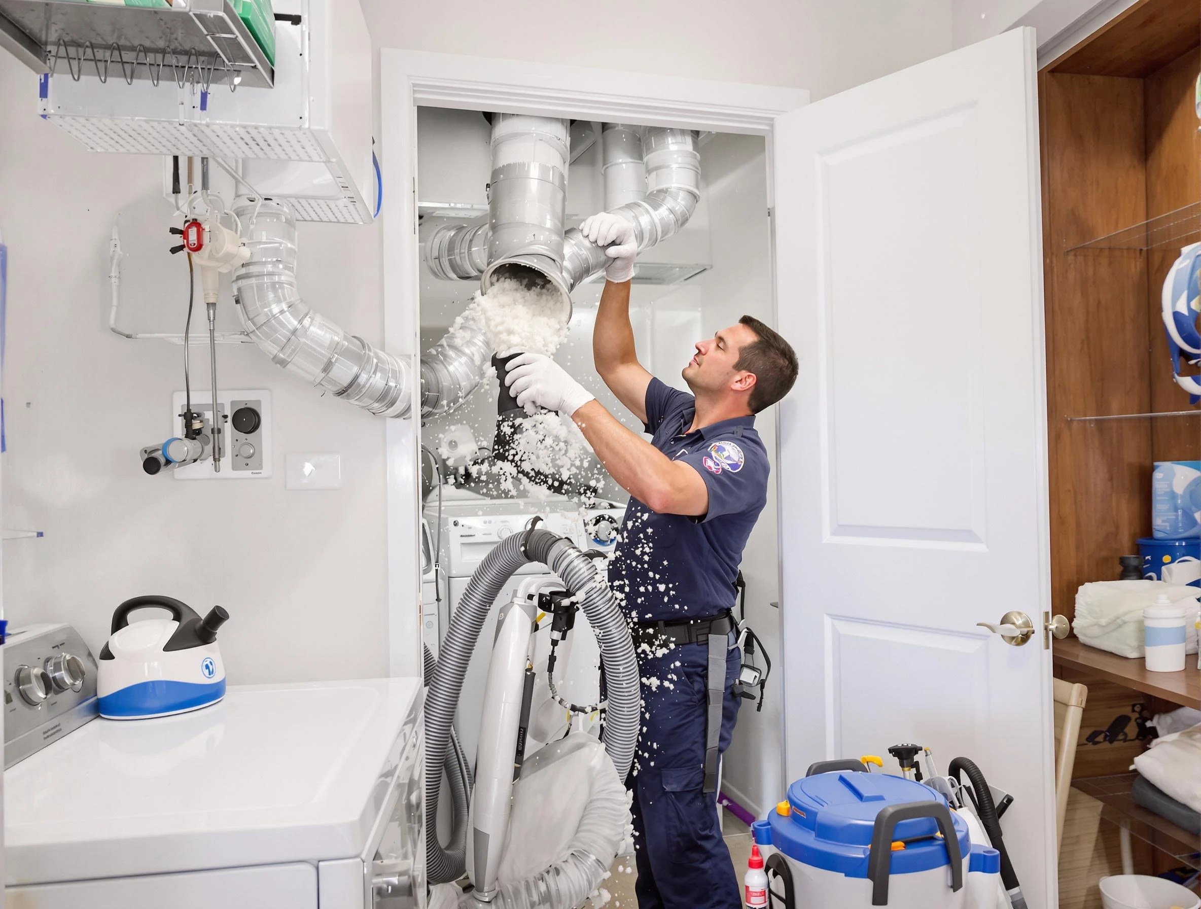 North Providence Dryer Vent Cleaning technician delivering thorough residential dryer vent cleaning service in North Providence